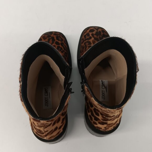 Jimmy Choo Women's Mava Leopard-Print Fur Ankle Boots - EU36/US6 - Picture 10 of 14